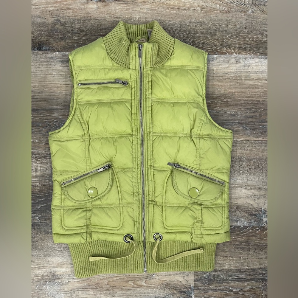Ruff Hewn Women’s Bright Green Quilted Vest, Size Medium